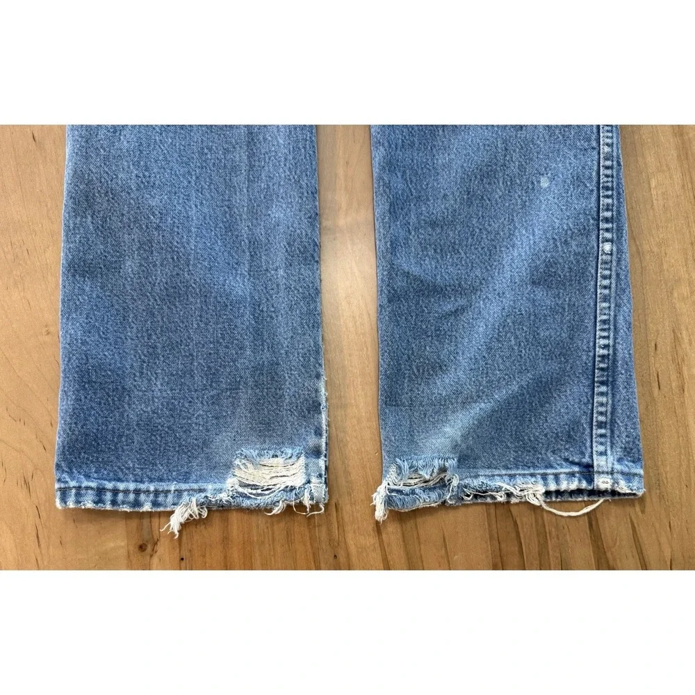 Wrangler 1013MWZ Slim Cowboy Cut Jeans Light Blue Distressed Farm Worn 28x30